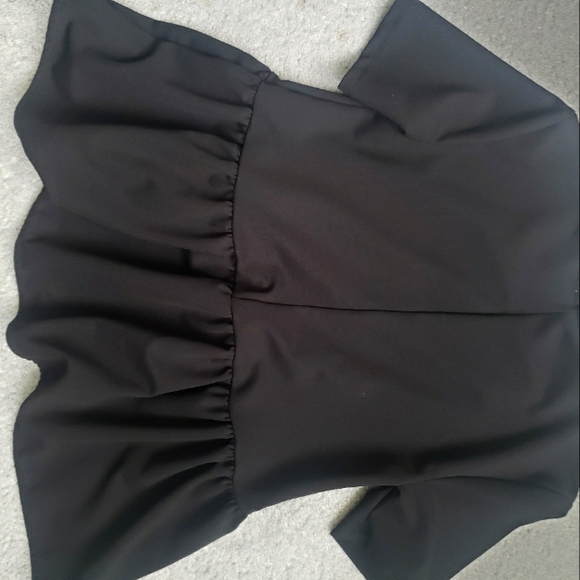 Zara Black peplum stretch shirt size S - Picture 4 of 4